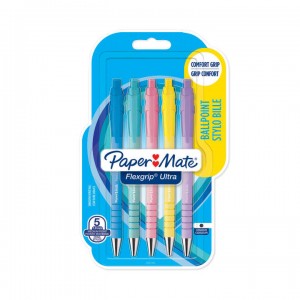 Lodīšu pildspalva Paper Mate Flexgrip Ultra Pastel RT 1,0 mm melna 5 gab - 2152934