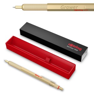 Rotring RO 600 profesionāla metāla lodīšu pildspalva, zelta ar gravējumu