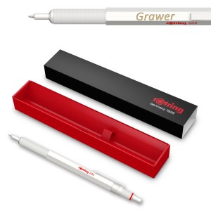 Rotring RO 600 profesionāla metāla lodīšu pildspalva, balta perlamutra ar gravējumu