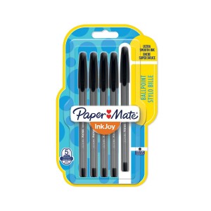 Paper Mate InkJoy 100ST lodīšu pildspalvas ar vāciņu 0.7MM Black 5sz - 1956729 Paper Mate InkJoy 100ST lodīšu pildspalvas ar vāciņu 0.7MM Black 5sz - 1956729