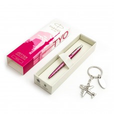 Parker Jotter Global Icons Tokyo lodīšu pildspalva ar atslēgas gredzenu – lidmašīna ar gravējumu
