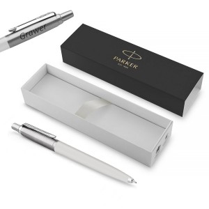Parker Jotter Originals PEARL GREY lodīšu pildspalva un gravējumu