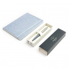 Parker Jotter XL Primrose Matte Blue lodīšu pildspalva ar zilu A5 piezīmju grāmatiņu