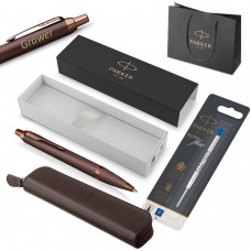 Parker IM Professionals Monochrome Burgundy lodīšu pildspalva + futrālis, rezerves pildījums, somiņa – dāvana skolotājam