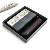 Parker IM Professionals Monochrome Champagne lodīšu pildspalva ar gravējumu / futrālis / dāvanu komplekts