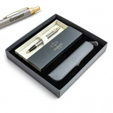 Parker IM Brushed Metal GT lodīšu pildspalva ar gravējumu – 1931670 / korpuss / dāvanu komplekts