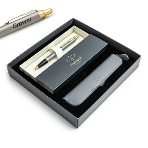 Parker IM Brushed Metal GT lodīšu pildspalva ar gravējumu - 1931670 / korpuss / dāvanu komplekts