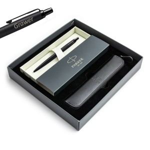 Parker Jotter Monochrome XL melna BT pildspalva ar gravējumu / futrālis / dāvanu komplekts