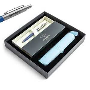 Parker Jotter Originals Blue BLUE DENIM lodīšu pildspalva ar gravējumu / futrālis / dāvanu komplekts