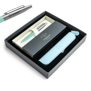 Parker Jotter Originals lodīšu pildspalvas dāvanu komplekts, piparmētru krāsā, ar gravējumu / futrālis / dāvanu komplekts