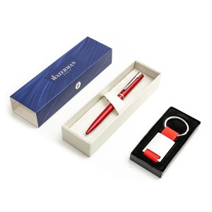 Waterman Allure Red Matte lodīšu pildspalva ar gravētu atslēgu gredzenu