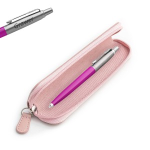 Parker Jotter Magenta lodīšu pildspalvas dāvanu komplekts ar rozā futrāli un gravējumu