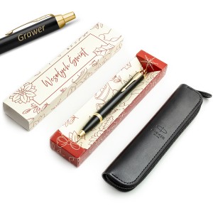 Parker IM Black GT lodīšu pildspalvu komplekts ar gravējumu + futrālis / Ziemassvētku dāvana