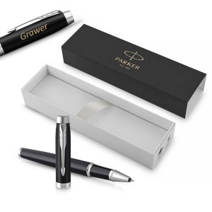 Parker IM Essential Matte Black CT pildspalva ar vāciņu un gravējumu