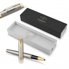Parker IM Brushed Metal GT pildspalva ar vāciņu un gravējumu
