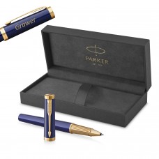 Parker Ingenuity zilie GT pildspalvas ar vāciņu un gravējumu