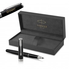 Parker Sonnet Matte Black CT Rullīšu pildspalva ar vāciņu un gravējumu