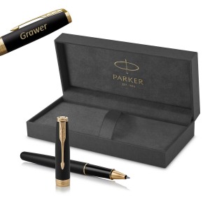 Parker Sonnet Matte Black GT Rullīšu pildspalva ar gravējumu