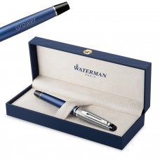 Waterman Expert Deluxe Metallic Blue CT pildspalva ar vāciņu – 2187682 ar gravējumu