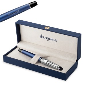 Waterman Expert Deluxe Metallic Blue CT pildspalva ar vāciņu – 2187682 ar gravējumu Waterman Expert Deluxe Metallic Blue CT pildspalva ar vāciņu – 2187682 ar gravējumu