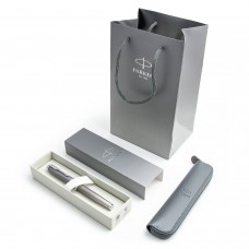 Parker IM Rituals Grey pildspalvu komplekts ar futrāli un dāvanu maisiņu