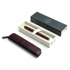 Parker Monochrome Burgundy Lodīšu pildspalvu komplekts ar rāvējslēdzēja maciņu