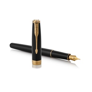 Pildspalva Parker Sonnet Black Lacquer GT (M tērauda spalvas) - 1931495