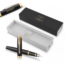Parker IM Black GT (F) Tintes pildspalva ar gravējumu