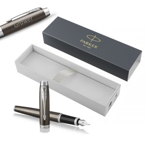 Parker IM Dark Espresso CT (F) Tintes pildspalva ar gravējumu