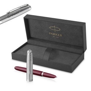 Parker 51 Burgundy CT (F) tintes pildspalva ar gravējumu