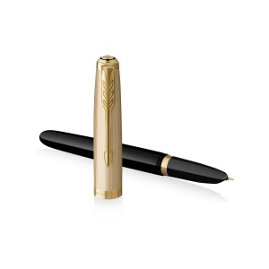 Tintes pildspalva Parker 51 Deluxe Black GT (F) 18K - 2123511