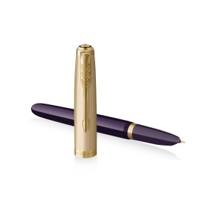Tintes pildspalva Parker 51 Deluxe Plum GT (F) 18K - 2123516
