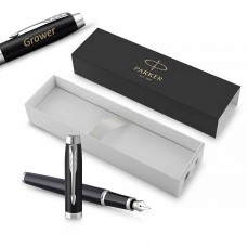 Parker IM Matte Black CT (M) Tintes pildspalva ar gravējumu