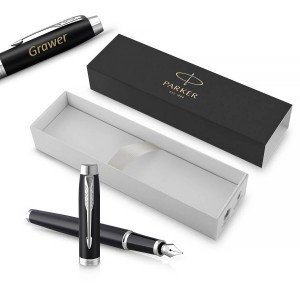 Parker IM Matte Black CT (M) Tintes pildspalva ar gravējumu