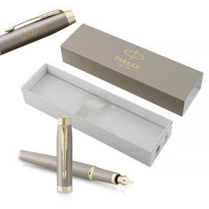 Parker IM The Finishing Touch (F) pildspalva ar vāciņu, šampanieša krāsā, 2235418, ar gravējumu