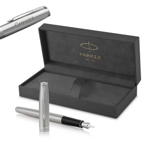 Parker Sonnet Stainless Steel CT (M) tintes pildspalva ar gravējumu
