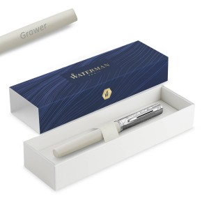 Waterman Allure Deluxe White (F) tintes pildspalva ar gravējumu