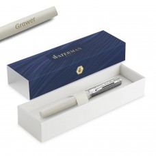 Waterman Allure Deluxe White (F) tintes pildspalva ar gravējumu