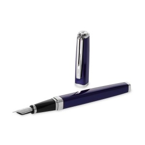 Waterman Exception Slim Laka Blue ST (F) tintes pildspalva ar gravējumu
