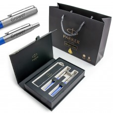 Parker Jotter Originals Ziemassvētku komplekts Zila pildspalva ar gravējumu