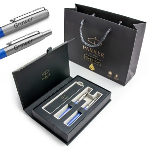 Parker Jotter Originals Ziemassvētku komplekts Zila pildspalva ar gravējumu