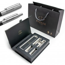 Parker Jotter Originals Black pildspalvu komplekts elegantā dāvanu kastītē ar gravējumu