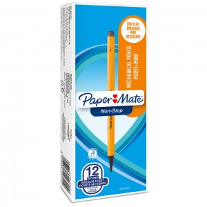 Paper Mate Non-Stop automātiskais zīmulis | 0,7 mm | HB #2 | dzeltens cilindrs | 12 gab.