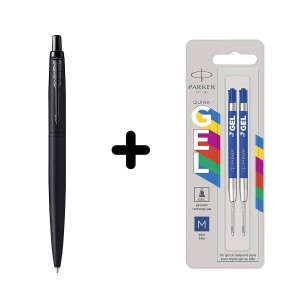 Parker Jotter XL Black BT lodīšu pildspalva + Economy gēla uzpilde zilai lodīšu pildspalvai, 2 gab.