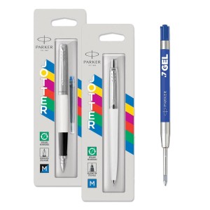 Komplekts Parker: Jotter Originals White Tintes pildspalva + Lodīšu pildspalva + 1 Economy zila pildspalva