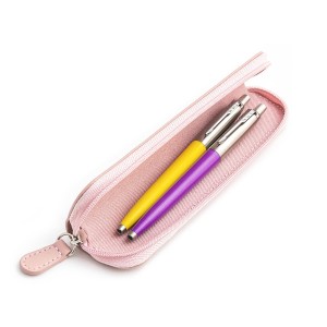Parker Jotter Originals Sunshine Yellow un Purple Lodīšu pildspalvu dāvanu komplekts ar rozā futrālīti