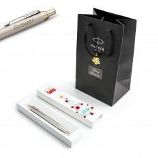 Parker IM Professionals Monochrome Champagne 2172956 pildspalva ar vāciņu un gravējumu Ziemassvētku dāvana