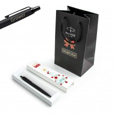 Parker Jotter Monochrome XL Black BT 2122757 pildspalva ar vāciņu - Ziemassvētku dāvana ar gravējumu Parker Jotter Monochrome XL Black BT 2122757 pildspalva ar vāciņu - Ziemassvētku dāvana ar gravējumu