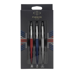 Parker Jotter Kensington Red Ct un Jotter Royal Blue Ct gēla pildspalvu un nerūsējošā tērauda Ct automātisko zīmuļu komplekts - 2032740