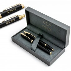 Parker IM Black GT pildspalva un tintes pildspalva ar gravējumu elegantā kastītē